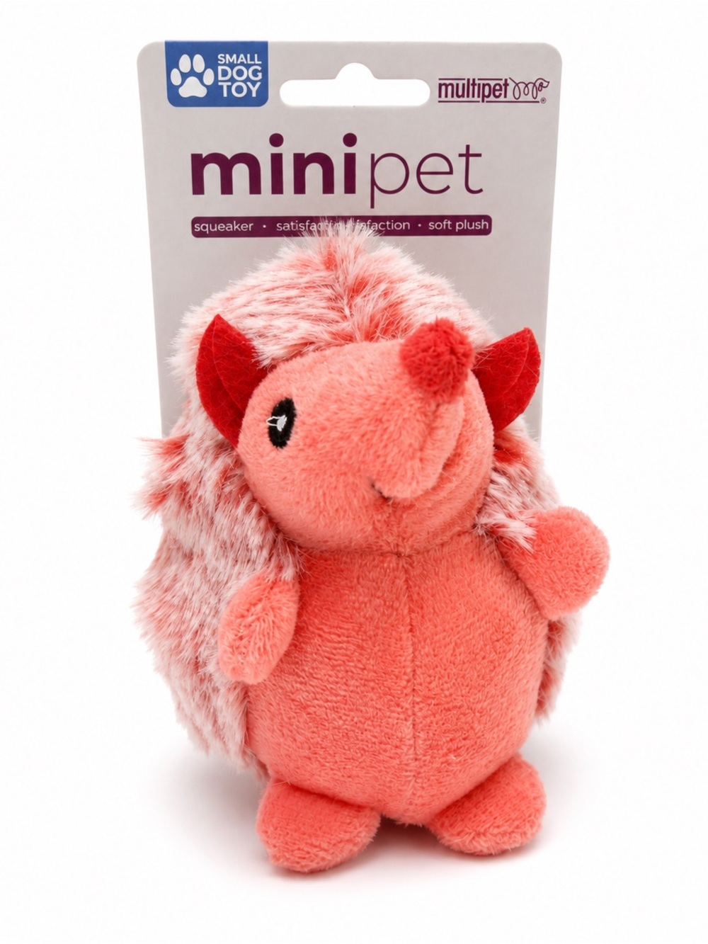 Multipet MiniPet Hedgehog Dog Toy – Small Plush Squeaker NWT